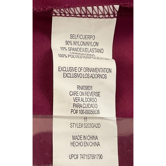 My Michelle Juniors Burgundy Lace Fit-and-Flare Dress Size 11 Open Back New - Picture 7 of 14